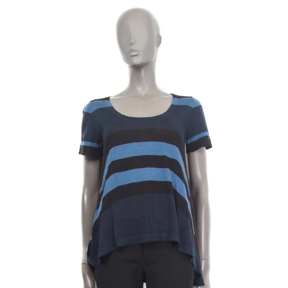 Louis Vuitton Blue and Black Striped Top